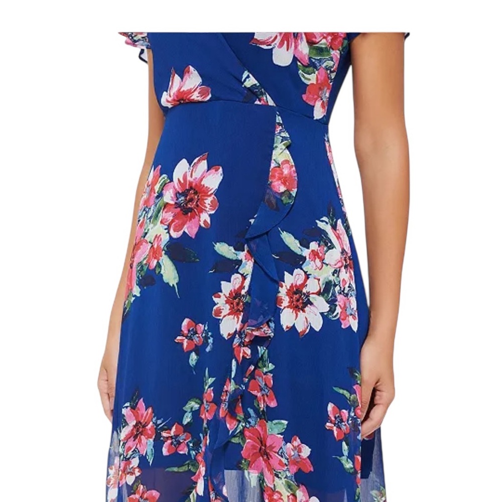 Kensie Navy Floral Midi Dress - Picture 3 of 10